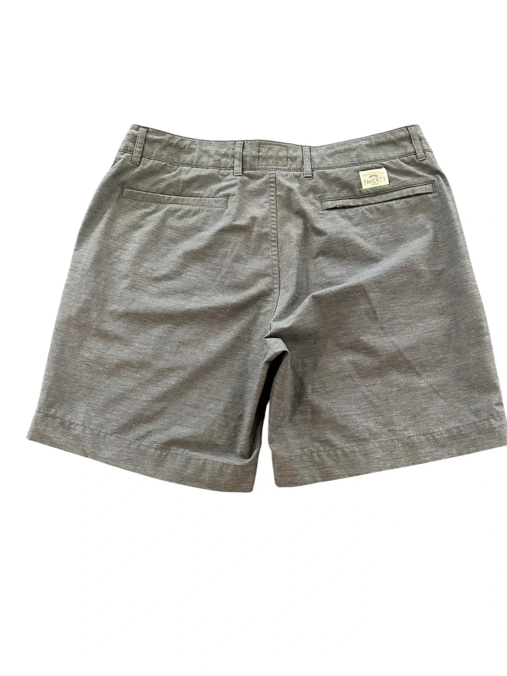 Faherty All Day Shorts Mens Size 33 Gray Hybrid Stretch Drawstring 7” EUC